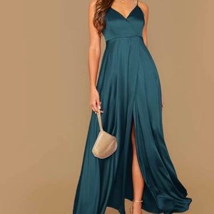 Maxi Wrap Satin Dress